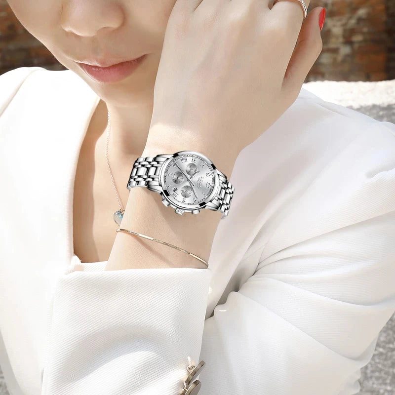 New Fashion Women Watches LIGE Top Brand Ladies Luxury Creative Steel Women Bracelet Watches Female Quartz Waterproof Watch Gift