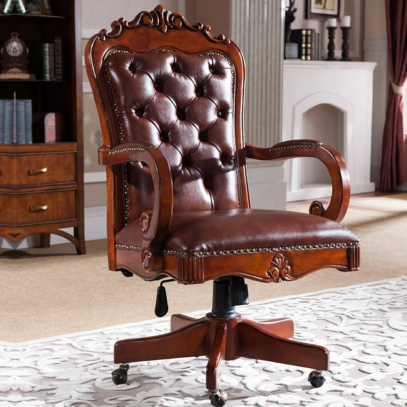 American solid wood desk home computer office rack combination writing desk chair - Kimlud