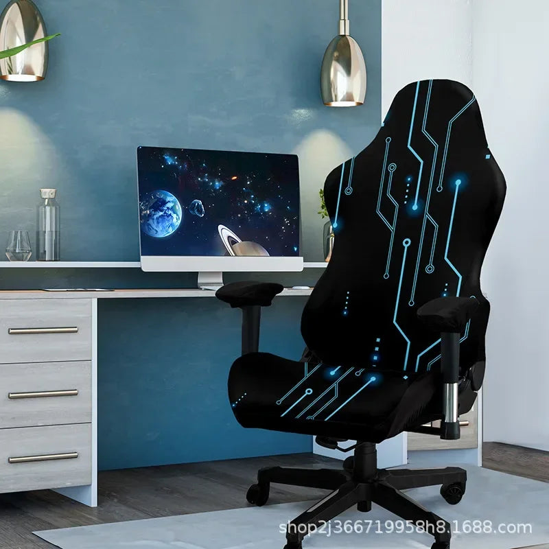 One-Piece Stretch Gaming Chair Cover Brilliant Green Light Chair Cover High Elasticity for Office Gaming Chairs Home Decoration - Kimlud