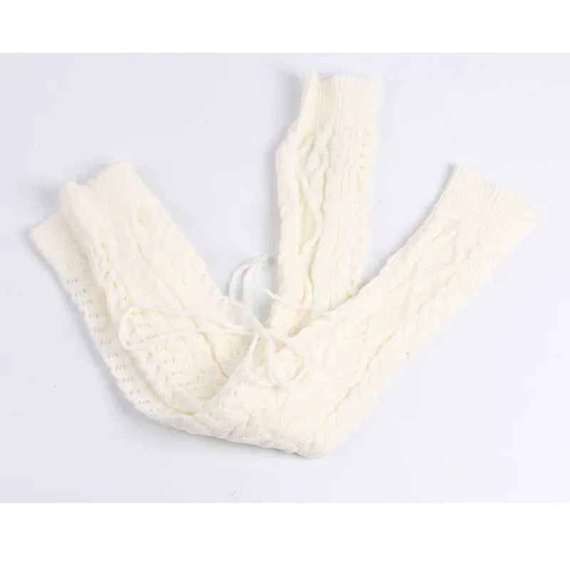 Leg Warmers Womens Gothic style Boots Y2k Accessory Winter Ankle Warm Thermal Ladies Wool above knee high Socks Female Gaiter