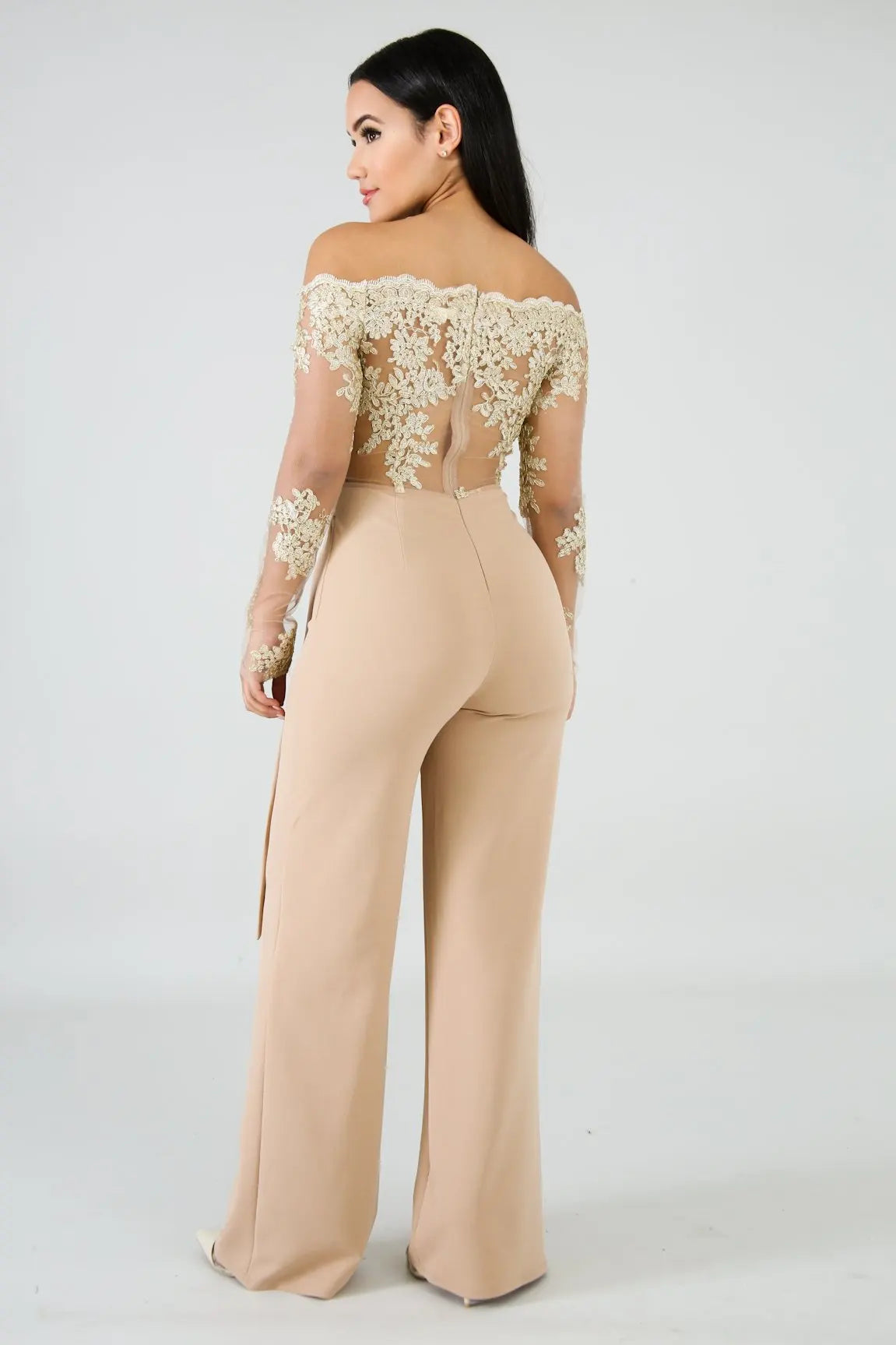 Elegant Lace Stitching Jumpsuit 2025 Summer Wide Leg Pants Romper Women Casual Office Playsuit Holiday Communting Overalls Mujer