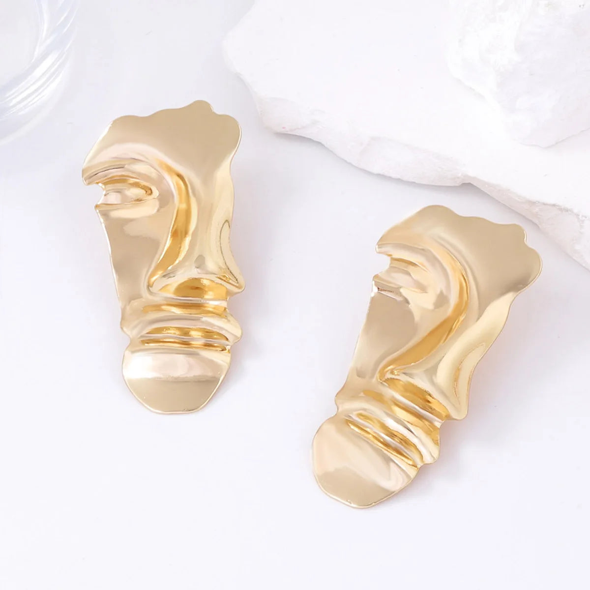 Digadagu Simple Portrait Face Stud Earrings Metal Exaggerated Earrings New Women's Daily Jewelry AccessoriesZAA