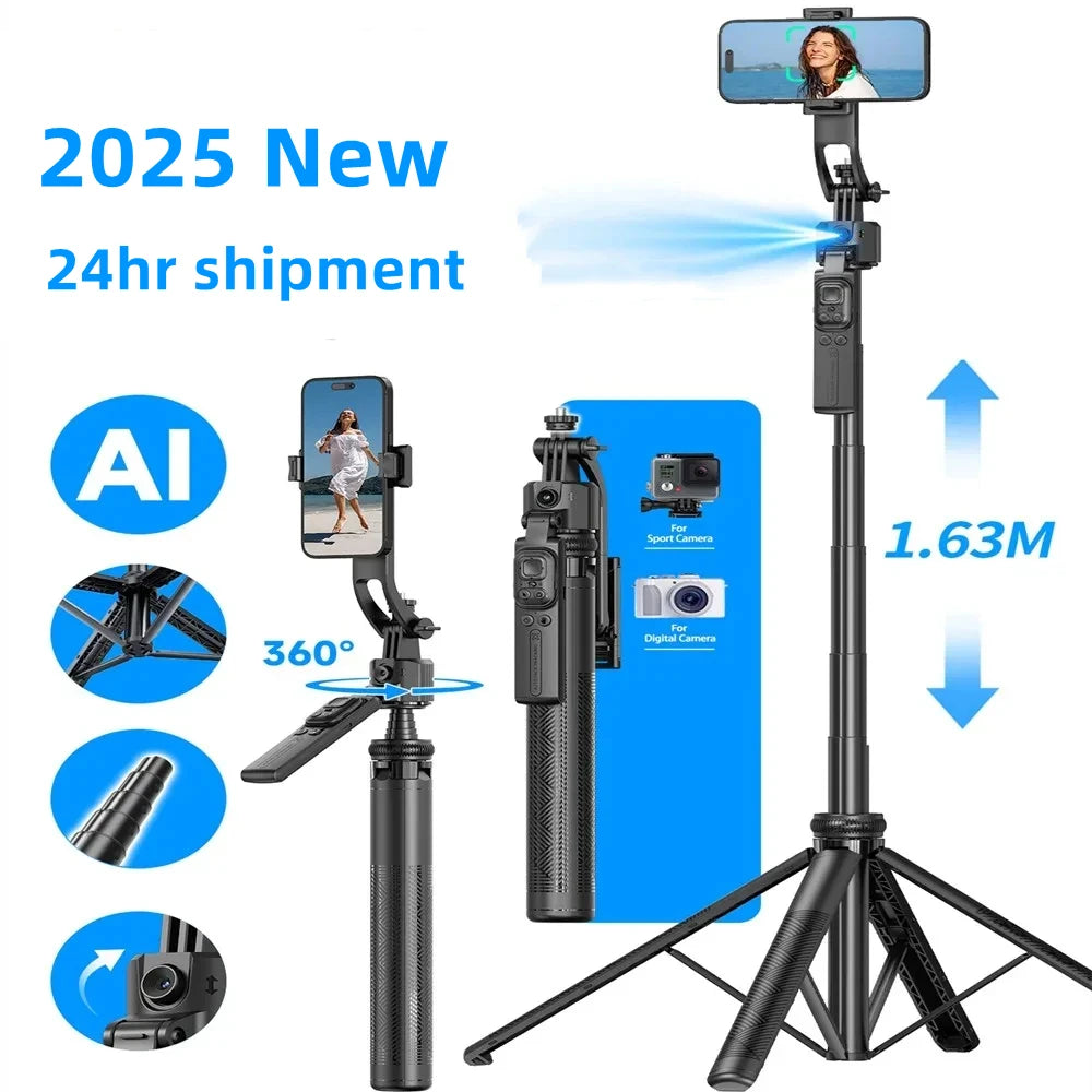 FANGTUOSI 360 Rotation Gimbal Stabilizer ,Selfie Stick Tripod for Smartphone Camera With Bluetooth shutter Stabilizer for Live