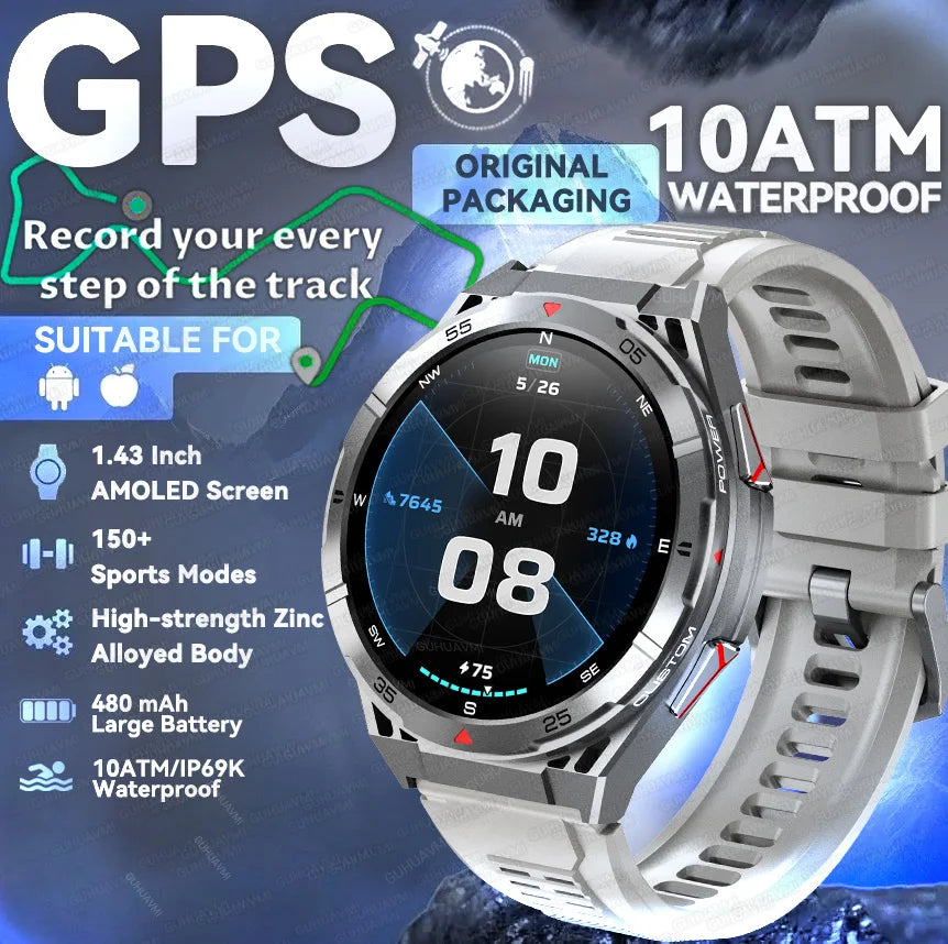 2025 New for HUAWEI Original Premium GPS SmartWatch Ultra HD AMOLED Display Built-in GPS BT Call 10ATM Waterproof Smart Bracelet