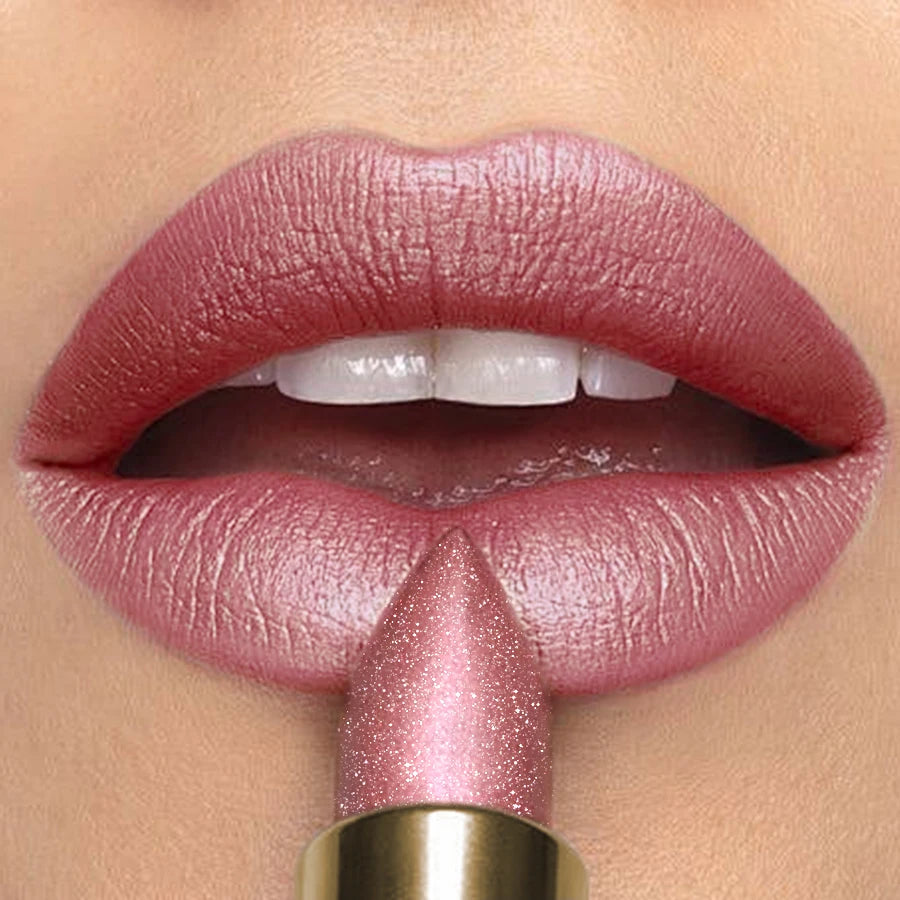16 Colors 1PC Metallic Lipstick Long Lasting Glitter Pink Red Lip Glaze High Pigment Lip Tint Korean Makeup Shiny Lip Gloss
