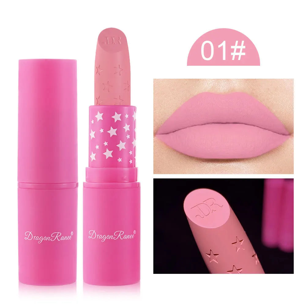 9 Colors Waterproof Rose Red Velvet Matte Lipstick Moisturizing Long Lasting Stars Not Easy To Fade Nude Lip Tint Black...