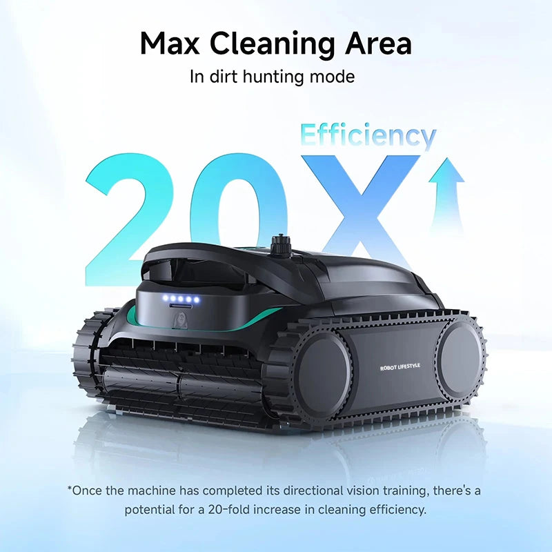 Cordless Robot Pool Cleaner M2 for Big Swimming Pools Battery 10000mAh Visual Actively Scheduled Cleaning Dual-layer Filtration