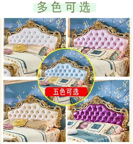 Luxury Human Bedroom Set Wooden Sleeping Letti E Mobili Nordic Furniture Large Princess Master Bedroom Set Double Villa High - Kimlud