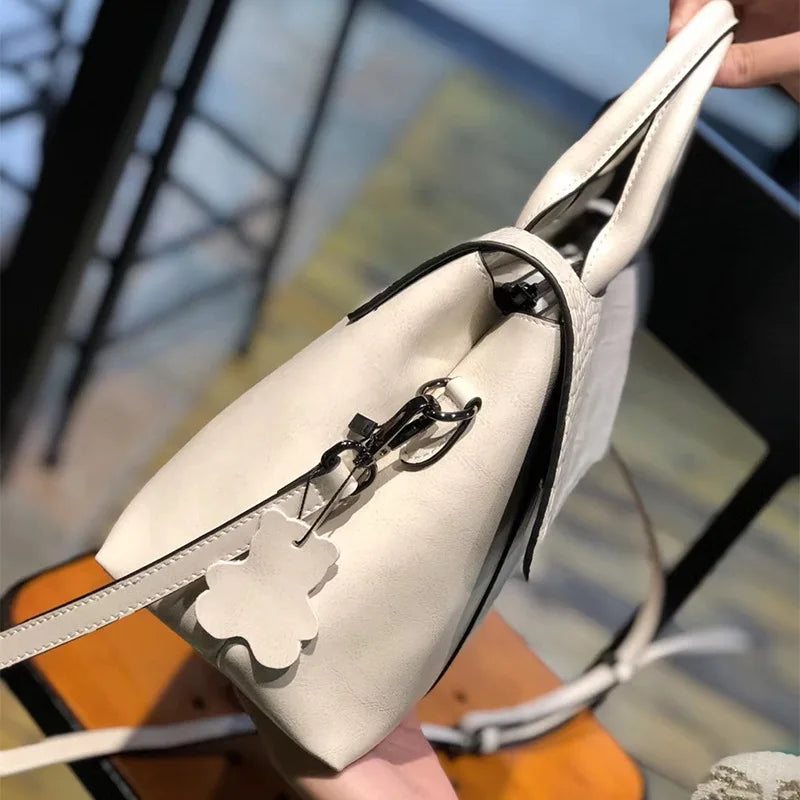 Oil Wax Cowhide Large-capacity Bags Women's 2022 New Fashion Business Casual Handbag Ladies Shoulder Leather Bag Popular Tote