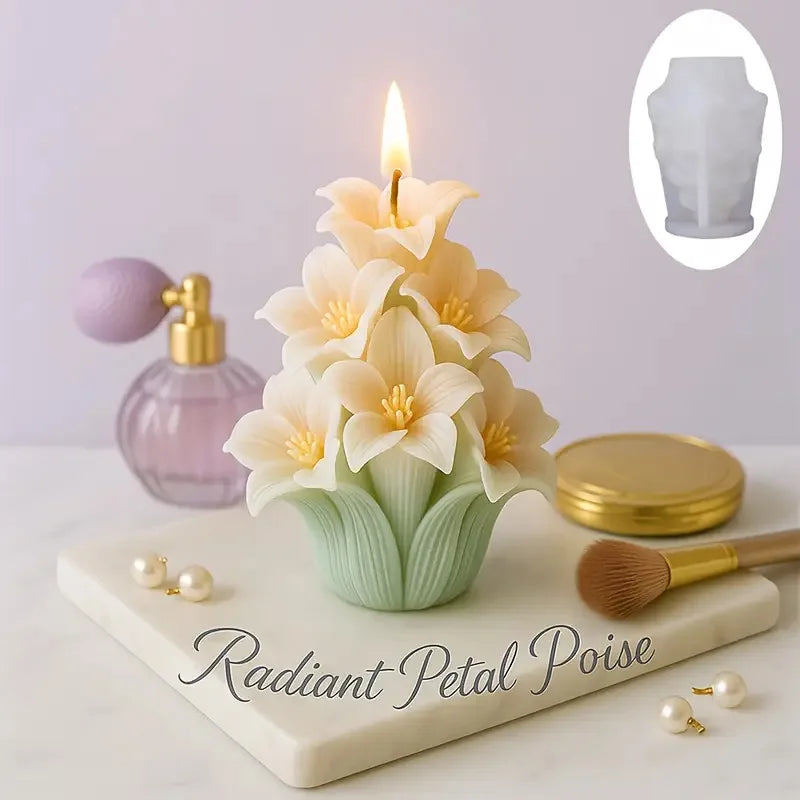 Rose tree candle mold, elegant white flower design, suitable for home decoration and ornaments, handicrafts and creative gifts. - Kimlud