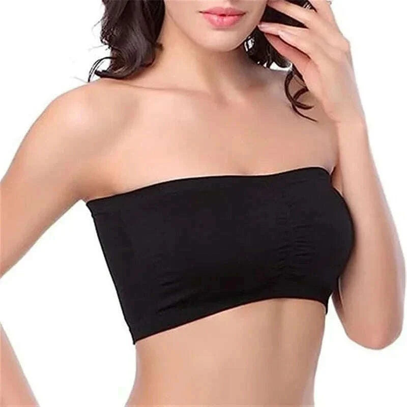 Women Sexy Lingerie Lace Seamless Tube Top Breathable Strapless Bandeau Bra Underwear Without Pad Sleep Underwear Sports Bra
