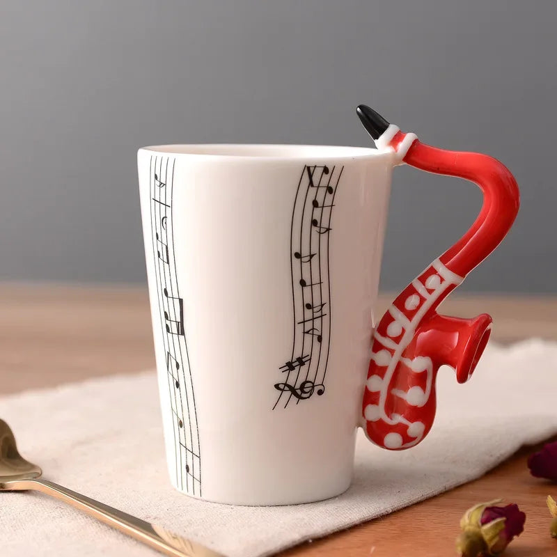 Novelty Music Note Cup Ceramic Guitar Coffee Mugs Personality Tea/Milk/Juice/Lemon Water Bottle Christmas Birthday Gift...