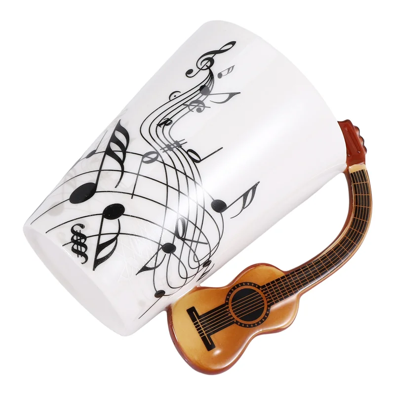 B62B-Creative Novelty Guitar Handle Cup Free Spectrum Coffee Milk Tea Cup Personality Mug Unique Musical Instrument Gift...