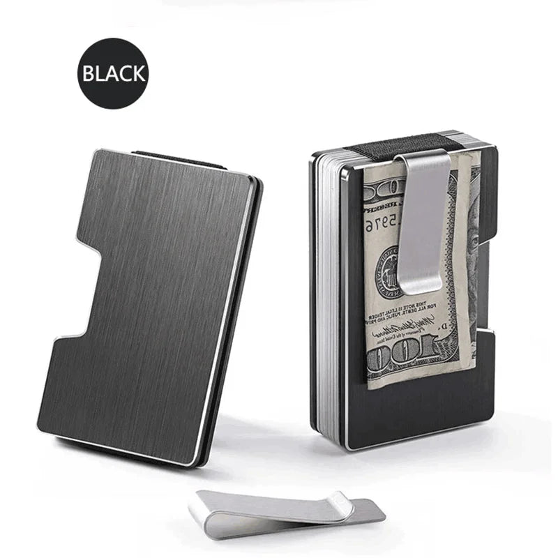 Minimalist Business Card Holder Wallet RFID Credit Visit Cardholder Money Clip Small Metal Wallets for Men Women Porte-cartes