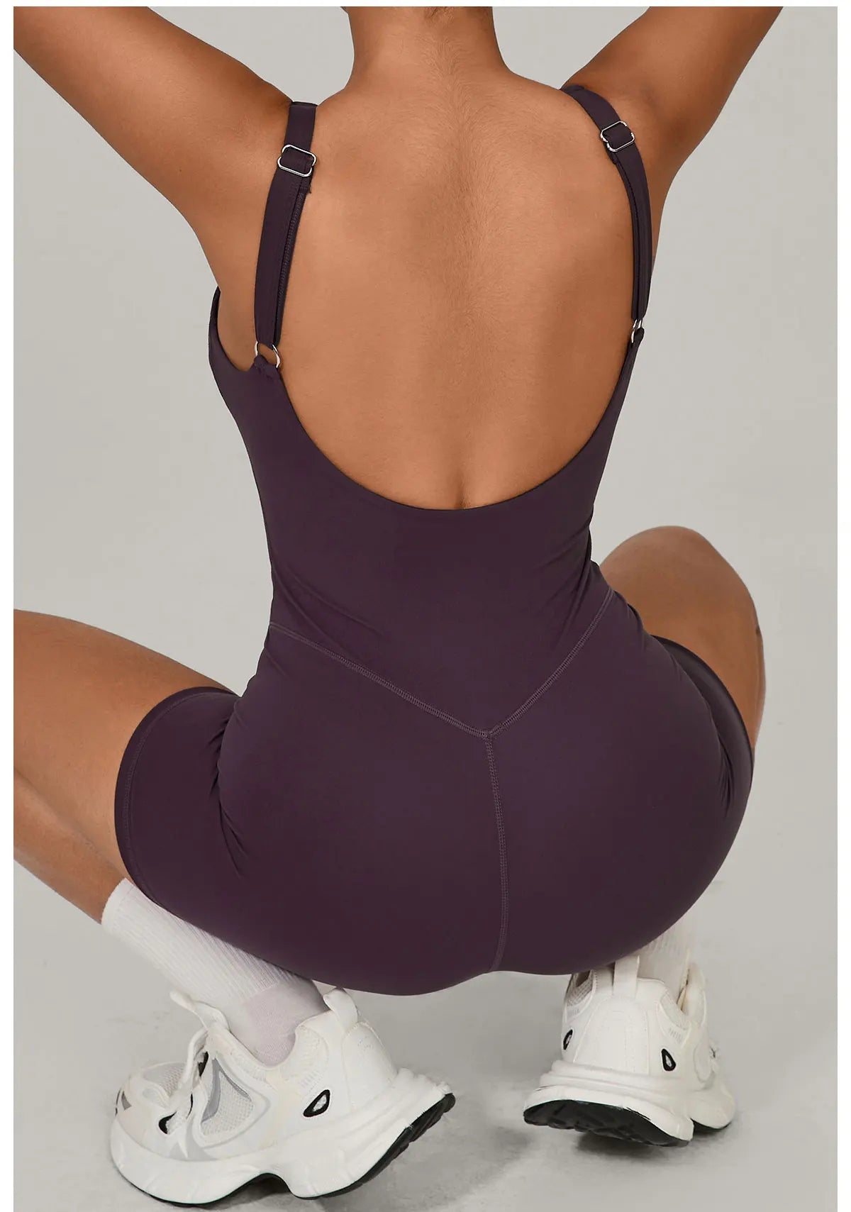 Women's Sports Suit Adjustable Shoulder Strap Jumpsuit One Piece Halter Sleeveless Bodysuit Short Jumpsuits Push Up Sportswear