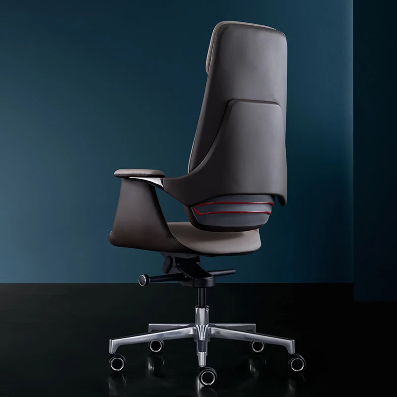 Wendy Italian Minimalist Chair Leather Boss Study Computer Office Comfortable Chair President Swivel Cowhide Chaisse Furniture - Kimlud