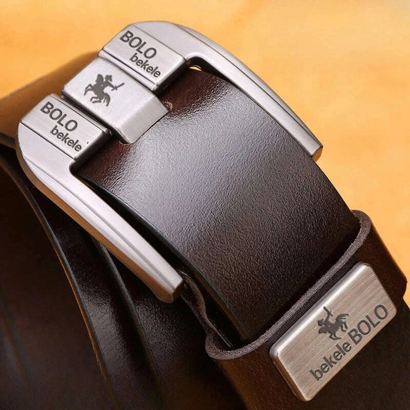 100% Real Genuine Leather Belt for Men Luxury Brand Designer High Quality Alloy Pin Buckle Belts for Jeans Business 2023 Cowskin