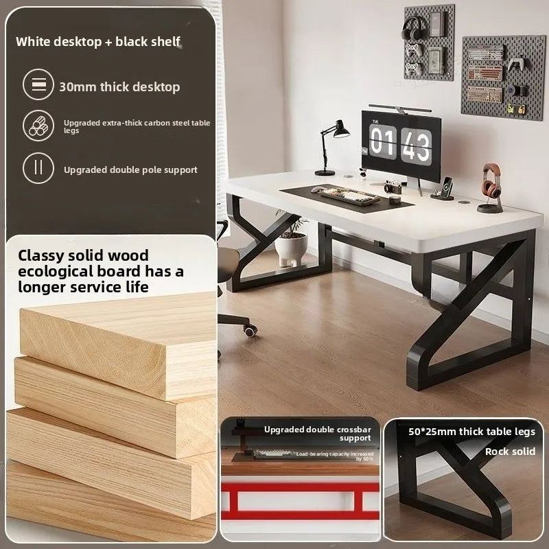 Heavy Duty 30MM Thick Solid Wood Computer Desk Ergonomic Office Desk Study Table Home Office Furniture Writing Desk Gaming - Kimlud