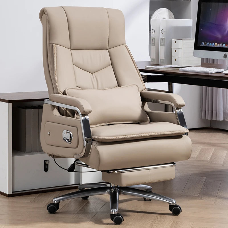 boss Bureaux Office Furniture Selected cowhide foot hold Office Chair 7-point massage Ergonomic Recliner Rolling Gaming Chair - Kimlud