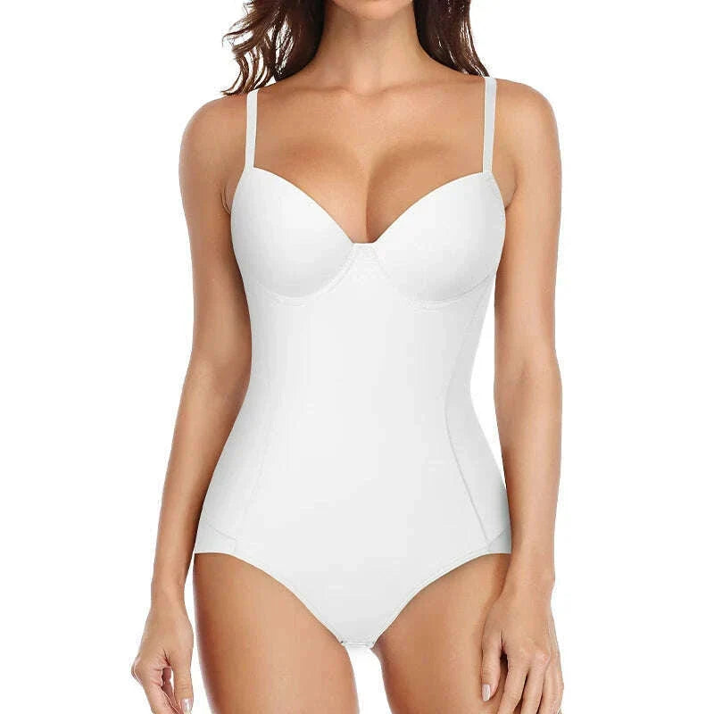 Women Sexy Body Shapewear Bodysuits Built-In Bra Camisole Tops Waist Trainer Slim Full Body Shaper Lingerie With Underwire Cup