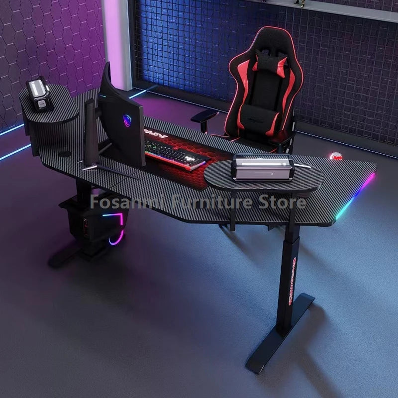 Ergonomic Motorized Computer Table Height Adjustable Electric Sit-Stand Black Gaming Desks Gamer Standing Desk for Home Office