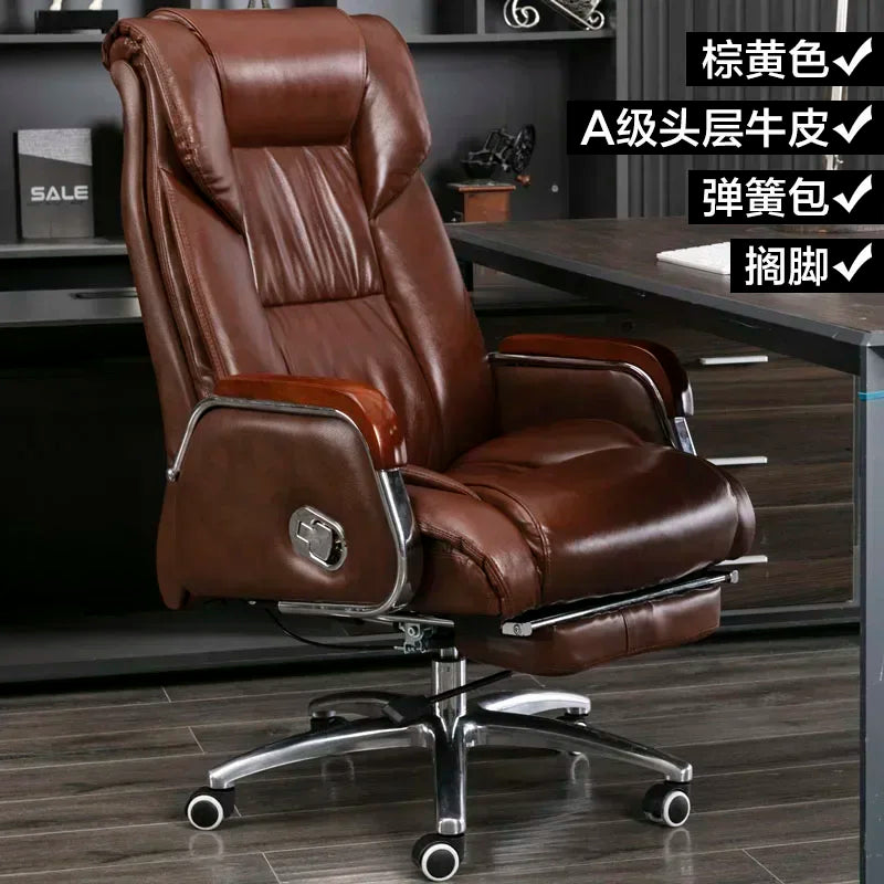 Retro Executive Leather Chair Armchairs Editor Choises Fashion Aluminium Office Chair Working Relax Silla Escritorio |...