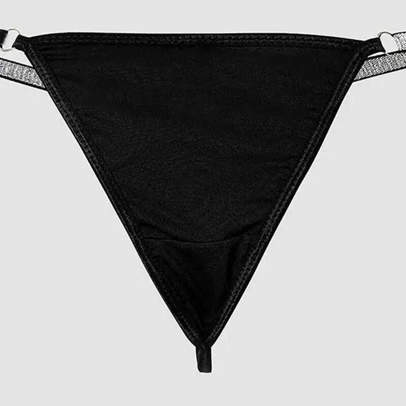 Stonefans Sexy Flower Crystal Thong Bikini Panties Jewelry for Women Stretch Rope Rhinestone Thong Back Panties Body Jewelry