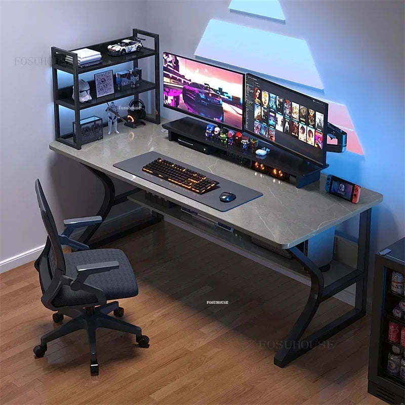 Simple Desktop Computer Desks Home Bedroom Workbench Gaming Tables Office Furniture Student Study Writing Desk and Chair Set E C