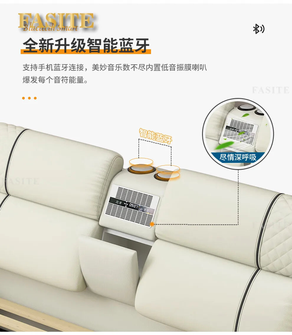 Modern Simple Massage Bed Luxury Water Proof Design Bedframe Double Bed Smart White Nordic Furniture | Kimlud Luxury Bed