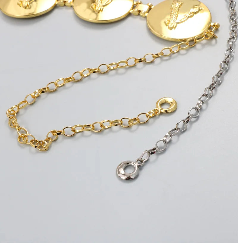 2026 New round gold color silver color alphabet belt luxury dress long waist chain designer belt women's fashion accessories