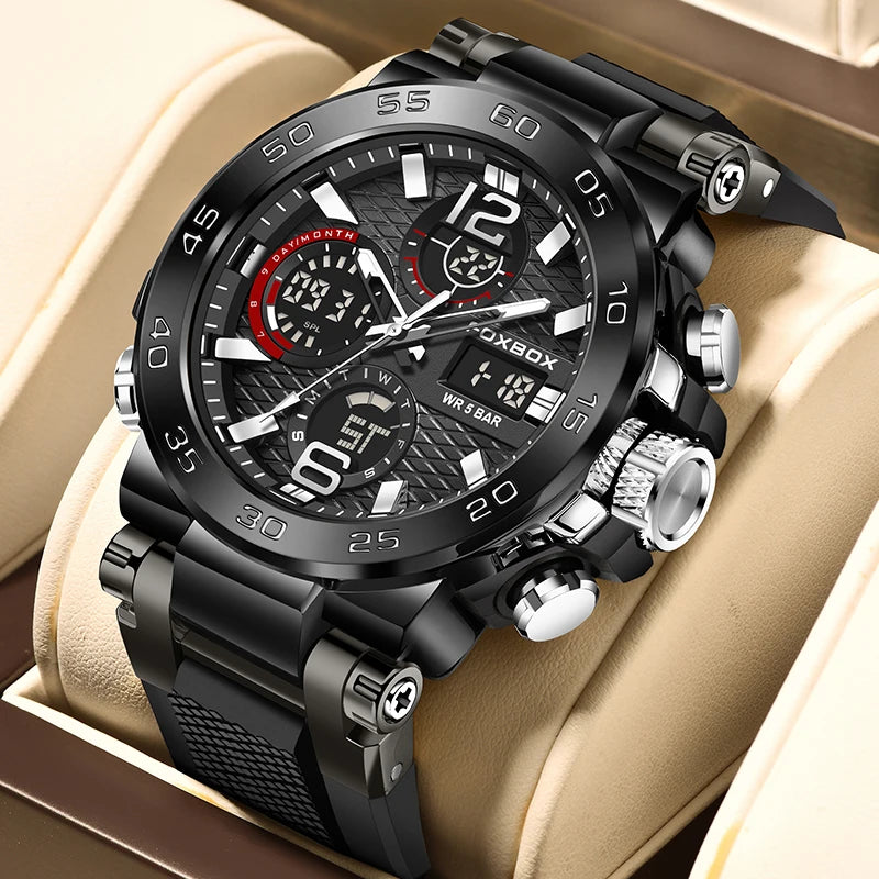 LIGE Men Digital Watch Military Sports Swimming Watches Fashion Waterproof Dual display Wristwatch Mens Relogios Masculino