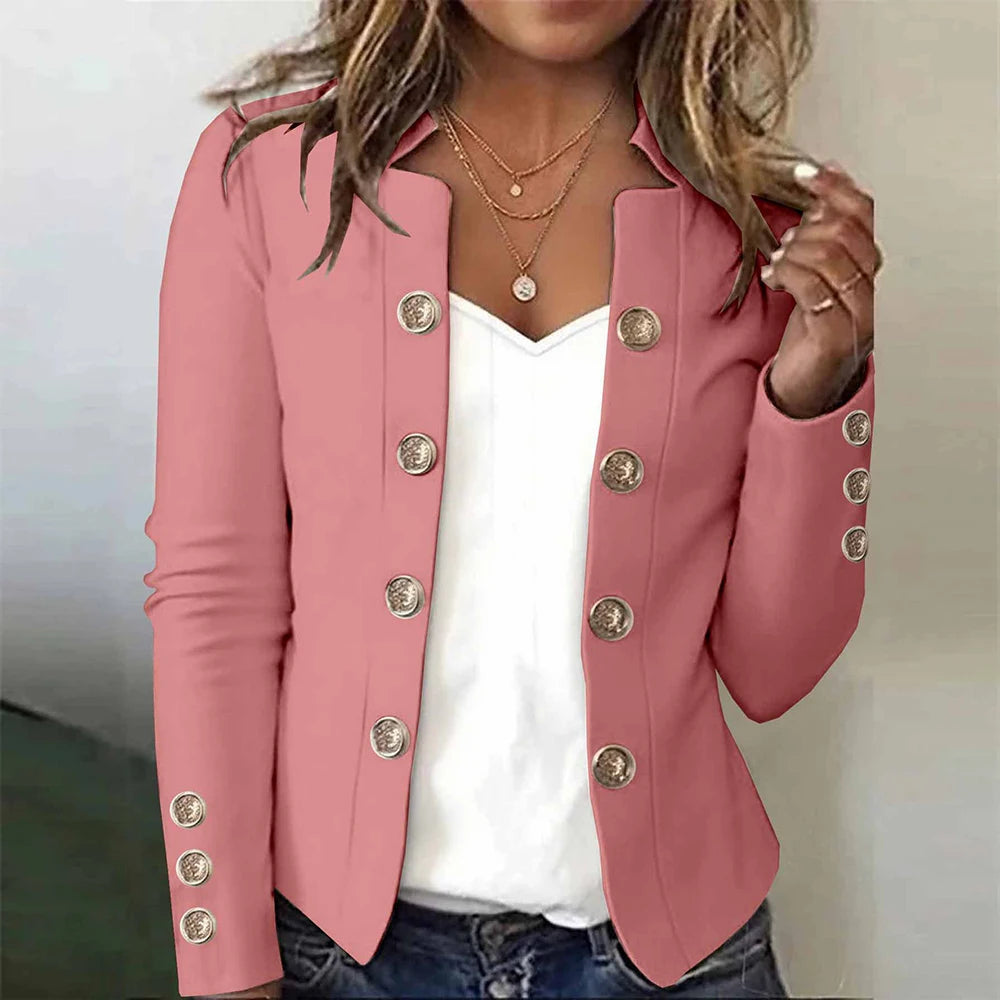 Women's Blazers Long Sleeve Suit Tops Fashion Slim Button Casual Office Coat Female Double Button Jackets For Women Tops