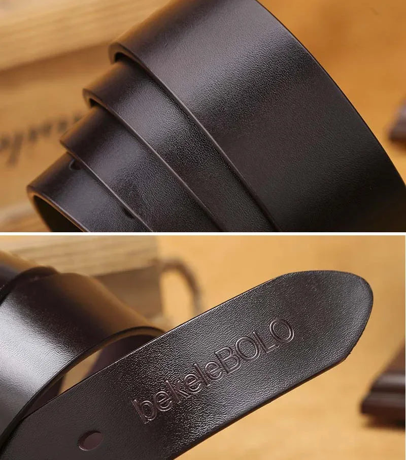 100% Genuine Leather Belt for Men Luxury Brand Designer High Quality Alloy Pin Buckle Belts for Jeans Business 2025 Cowskin Belt