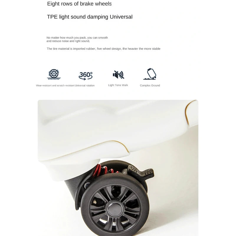 36/38/40/50 inch Large Size Luggage Explosion-proof Five Wheels Brake Travel Suitcase Thickened PC Material Zips Trolley Case