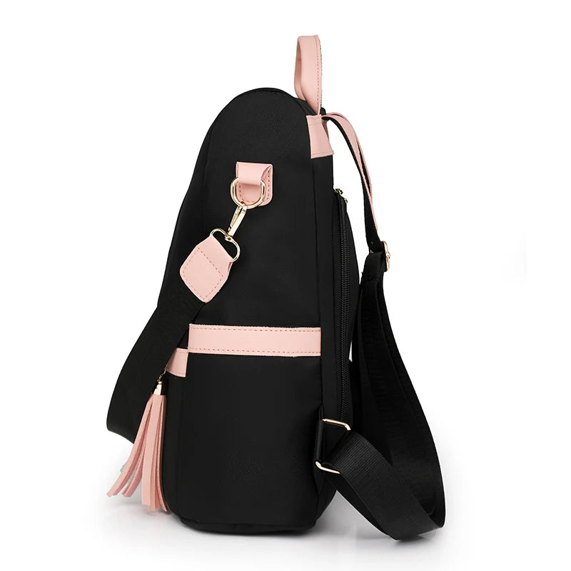 Fashion Anti-theft nylon Backpack Women Casual Waterproof School Bags for Teenage Multi-Function Shoulder Bags Travel Rucksack