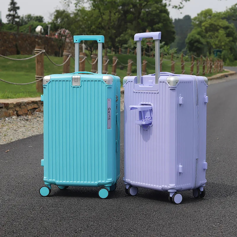 Trolley Luggage Bag Combination Lock Zipper Travel Suitcase on Wheels Large Capacity ABS+PC Lightweight Luggage