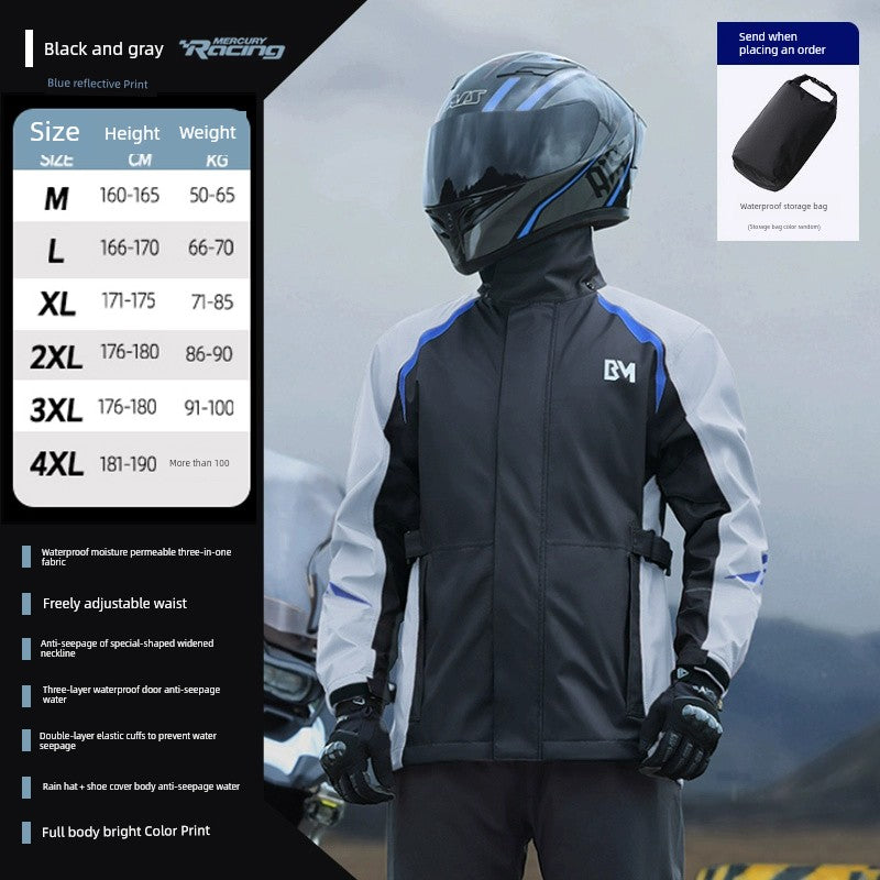 BMEI Motorcycle Raincoat Cycling Clothes Suit Rain-Proof Special Adult Rain-Proof Split Men's Take-out Rider