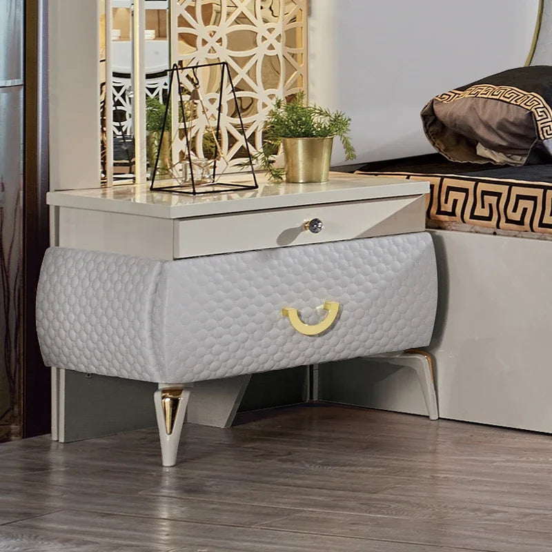 A Modern Leather Smart Bed with Massage Multi Function Bedroom Furniture Wooden Single Bed with Drawer