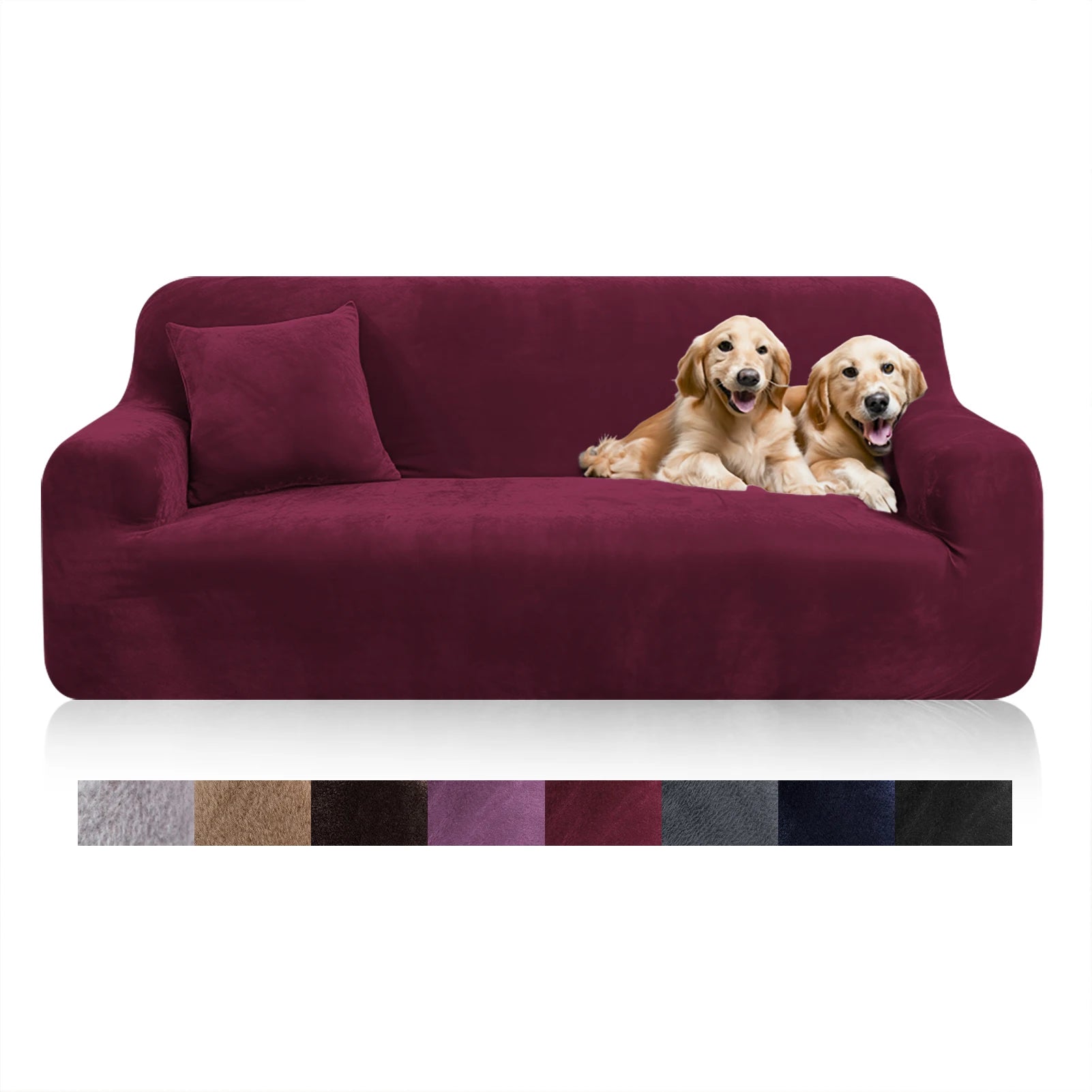 Velvet Sofa Cover Elastic Thick L Shaped Corner Sofa Slipcover for Living Room 1/2/3/4 Seater Stretch Cover for Couch Armchair - Kimlud