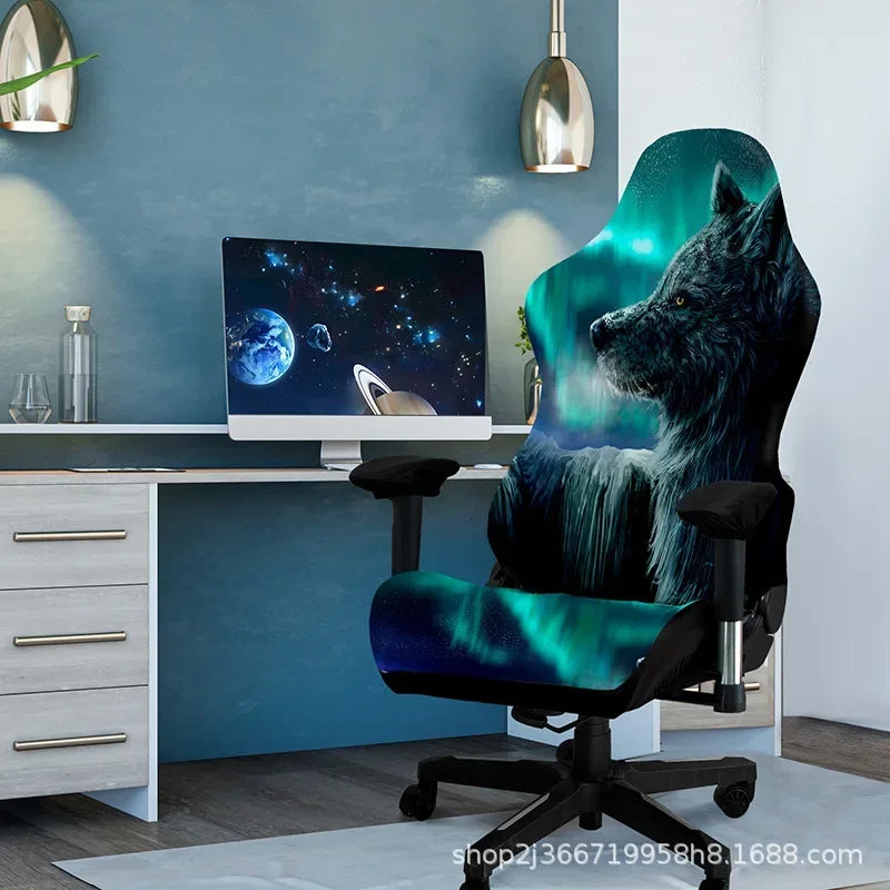 One-Piece Stretch Gaming Chair Cover Brilliant Green Light Chair Cover High Elasticity for Office Gaming Chairs Home Decoration - Kimlud