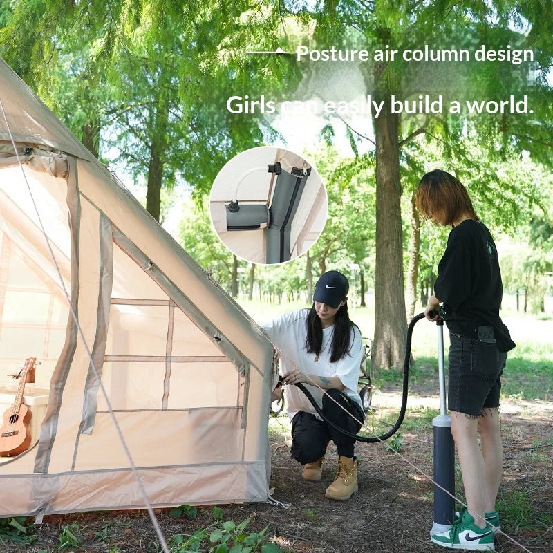 Camping Tents Inflatable Camping Tent Air Cabin Large Family Waterproof Oxford Fabric Winter Heavy Duty Portable Multi...