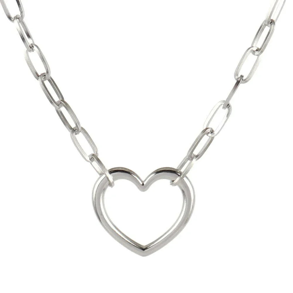 316L Stainless Steel Necklace For Women Choker Necklace Heart Clavicle Chain Necklaces Charm Heart Pendant Necklace Jewelry Gift