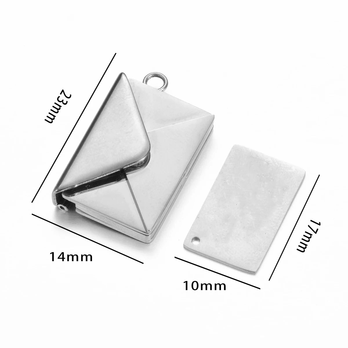 Stainless Steel Customized Letter Envelope Necklace Locket Jewelry Secret Love Note Pendant Engraved Note Photo for Women