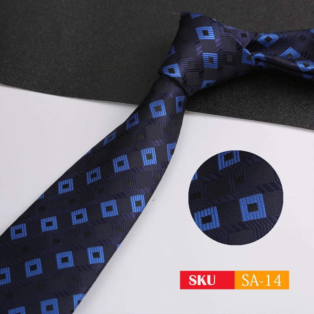 Luxury 8CM Mens Ties Necktie Solid Twill Stripes Plaids Ties For Man Groom Neck Tie For Business Party