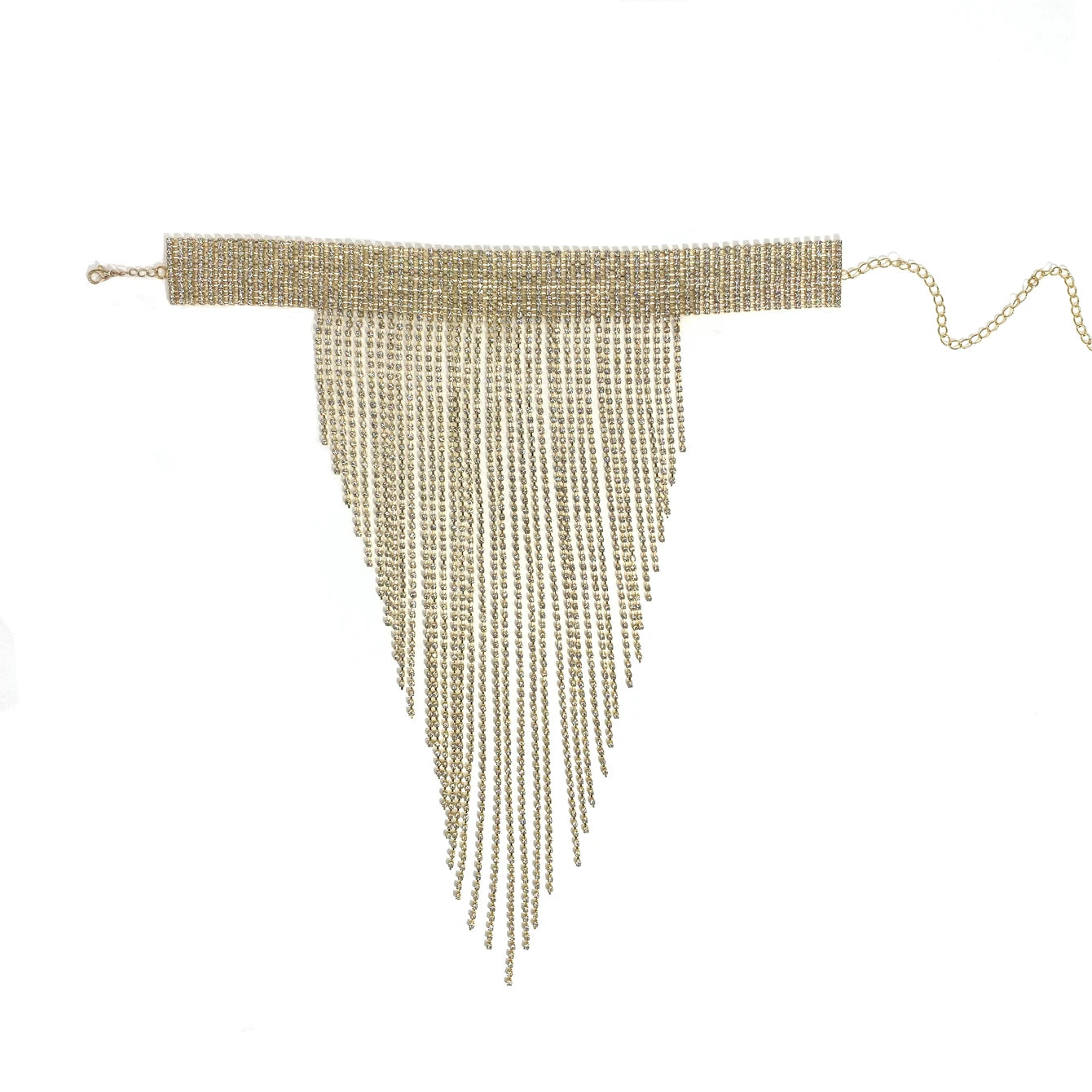 1 Piece Fashionable, Simple, Versatile Necklace, Luxurious Rhinestone Tassel Necklace, Sexy Bar And Nightclub