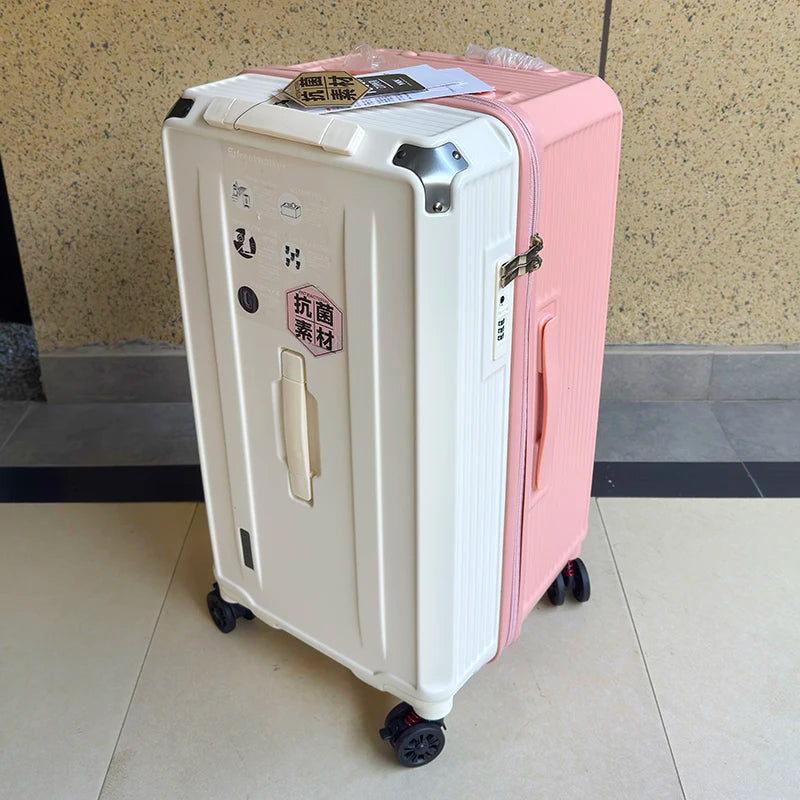 36/38/40/50 inch Large Size Luggage Explosion-proof Five Wheels Brake Travel Suitcase Thickened PC Material Zips Trolley Case