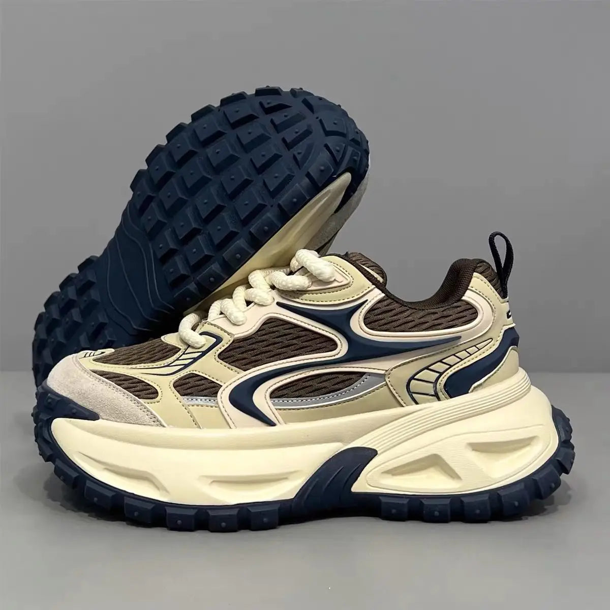 Casual Style Breathable Sporty Men's Shoes Thick Bottom Versatile High-End Lightweight Fashionable Dad Shoes Comfortable Wear - Kimlud