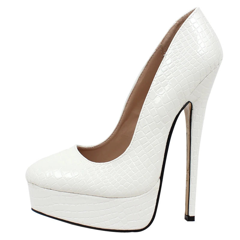 18cm High Heels Sexy Platform Boots Pointed Toe Pumps Party Shoes Plus Size 36-46