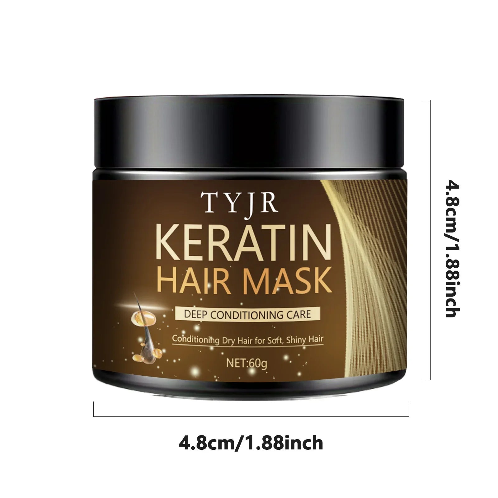 Keratin Hair Mask Professional Hair Care Deep Repair Mask Suitable for All Hair Types | Small Travel Bag/60G