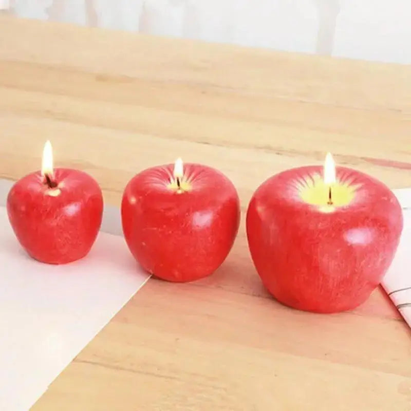 1 Pcs New Simulation Red Apple Candle Suitable Family Celebrate Birthday Christmas Decoration Supplies Home Desktop Ornament